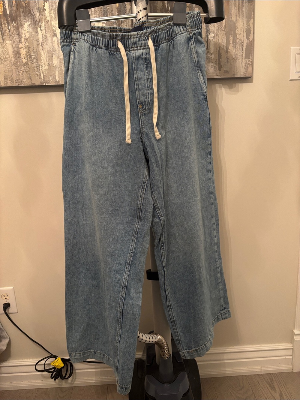 Light Blue Women’s Highwasted Drawstring Denim Jeans